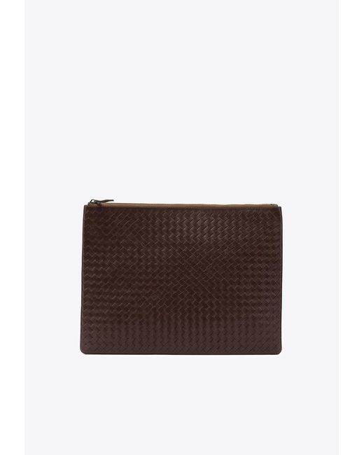 Dragon Diffusion Brown Braided Clutch Bag