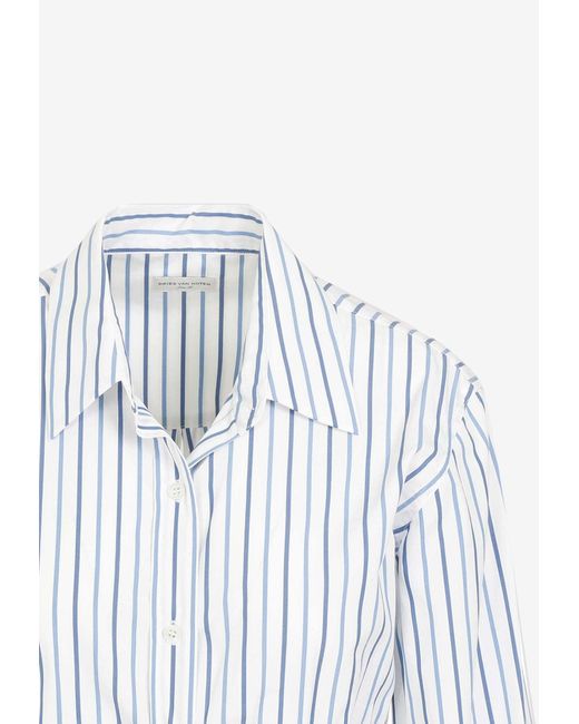 Dries Van Noten Blue Calbero Striped Shirt