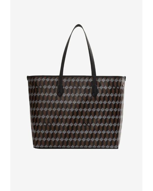 AU DEPART Black No. 55 Monogram Coated Canvas Tote Bag