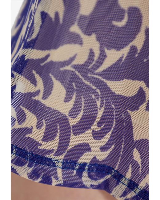 Etro Purple Shell Print Tulle Midi Dress
