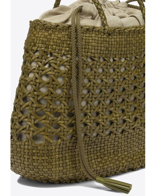 Dragon Diffusion Green Leather Tote Bag