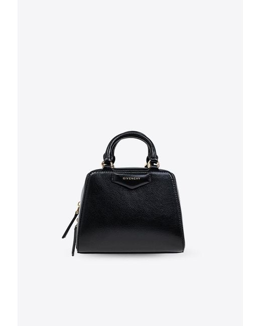 Givenchy Black Nano Antigona Cube Leather Handbag