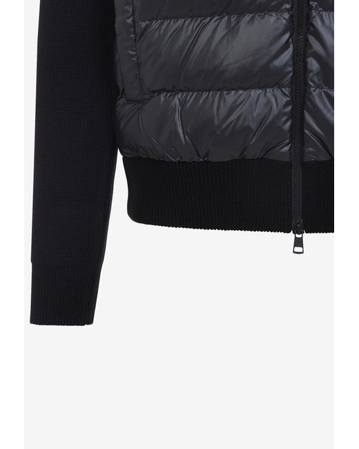 Moncler Black Paneled Zip-Up Jacket for men