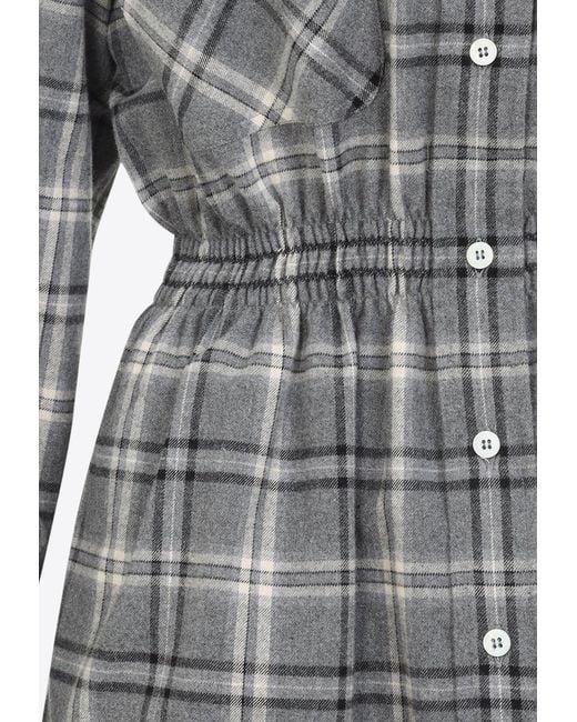 grey check shirt dress RTA Valery Shirt Dress Oversized | Grey Plaid