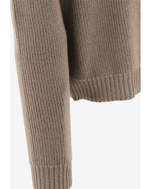 Rick Owens Brown Turtleneck Wool Sweater for men