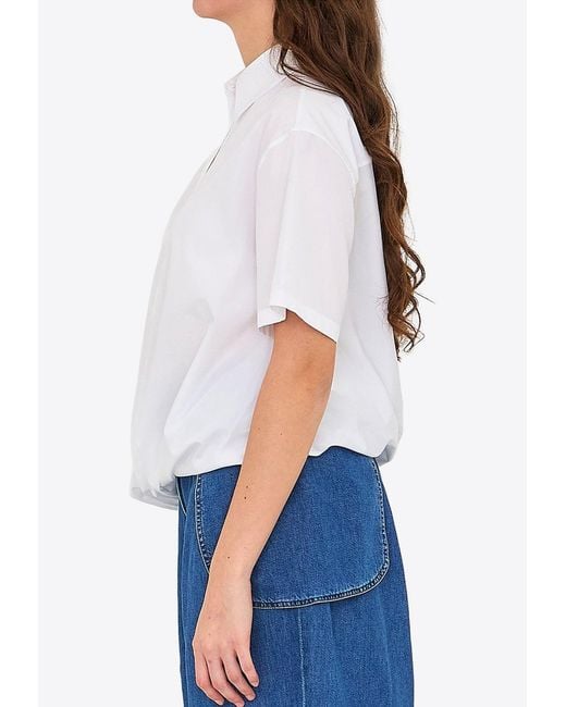Loewe White Draped Buttoned Shirt