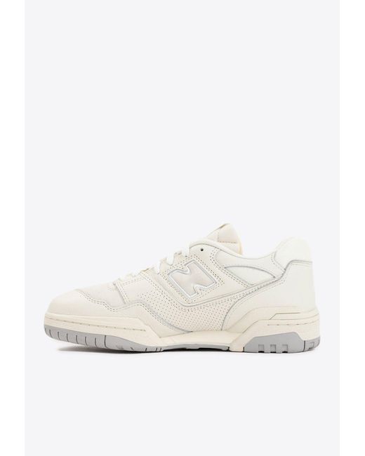 New Balance White 550 Low-top Sneakers In Turtledove Leather for men