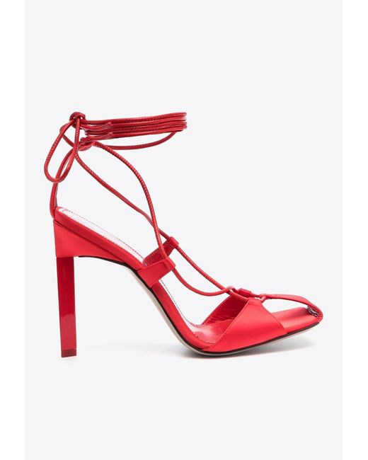 The Attico Red Adele 105 Calf Leather Sandals