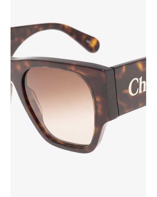 Chloé Natural Naomy Tortoiseshell Square Sunglasses