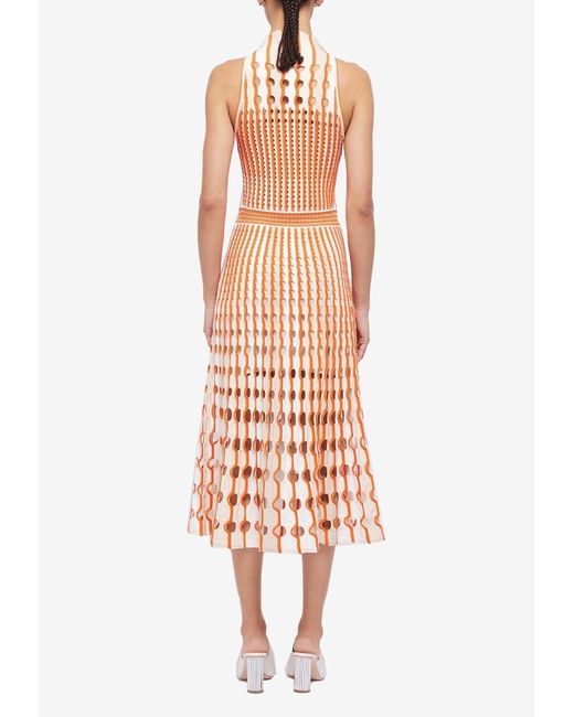 Jonathan Simkhai White Nash Cut-Out Knit Midi Dresses