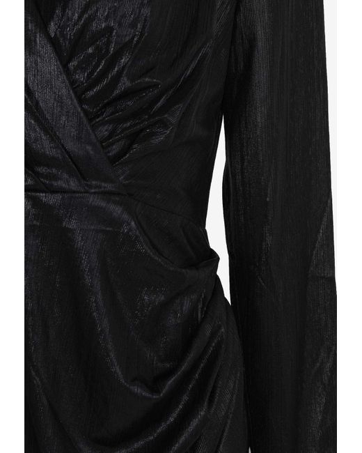Elliatt Black Irene Metallic Midi Dress