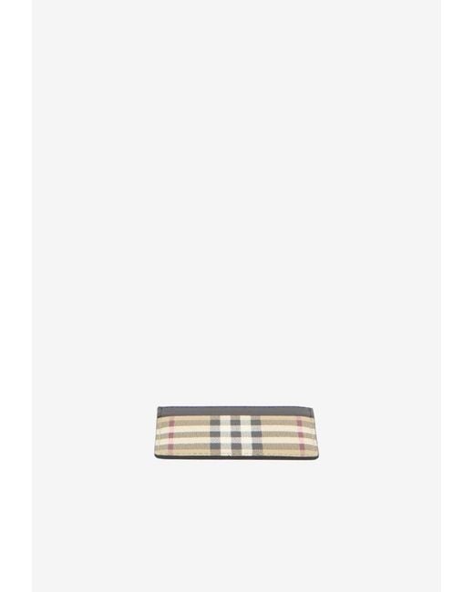 Burberry White Checked Rectangular Cardholder for men