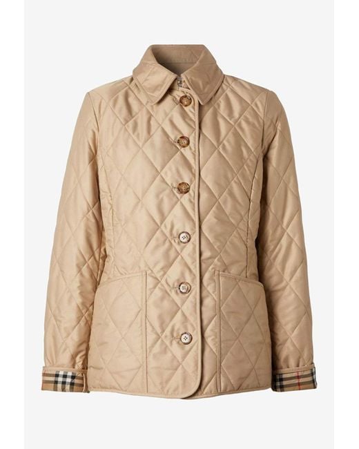 Burberry Natural Diamond-Quilted Jacket