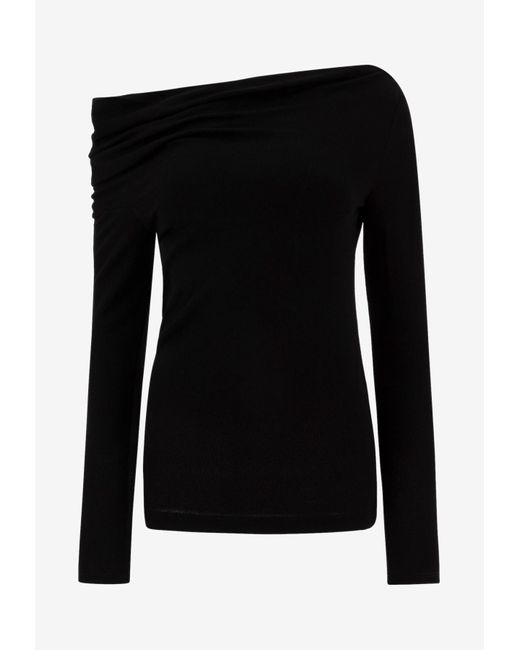 Givenchy Black Asymmetrical Draped Top