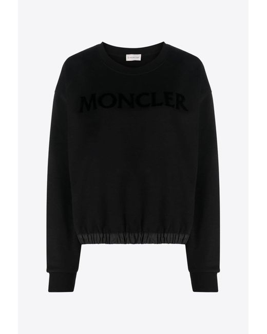 Moncler Black Tufted Logo Crewneck Sweatshirt