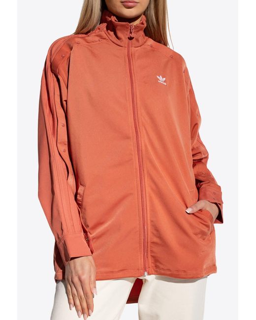 Adidas Originals Orange Logo Embroidered Track Jacket
