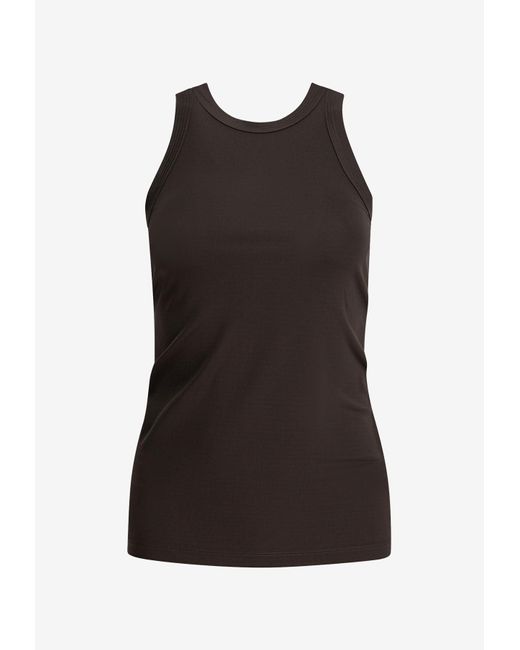 Totême  Black Ribbed Crewneck Tank Top