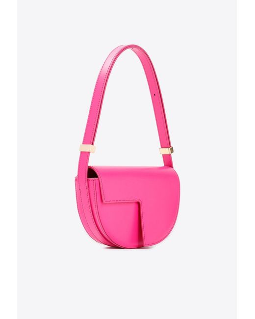 Patou Pink Le Petit Nappa Leather Shoulder Bag