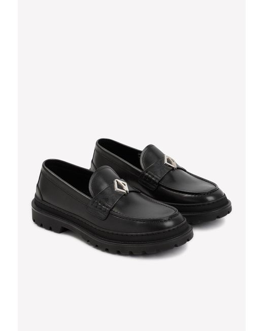 【送料&関税込】Dior Leather Loafers Dior Cd Logo Leather Loafers in Black for Men | Lyst