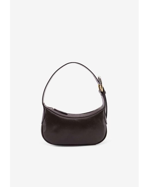 Staud Blue Owen Leather Shoulder Bag