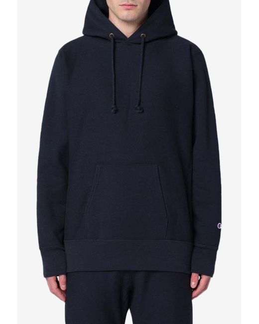 Champion Blue Reverse Weave Hooded Sweatshirt for men