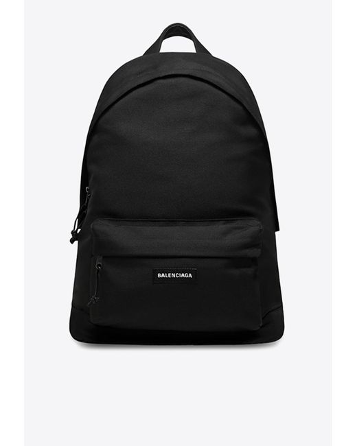 Balenciaga Explorer Logo Patch Backpack in Black for Men Lyst