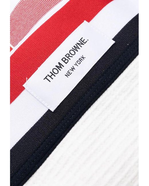 Thom Browne White Stripe-Waist Jock-Strap Briefs for men