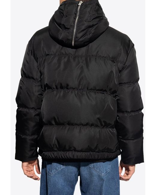 Versace Zip-Up Quilted Down Jacket in Black for Men | Lyst