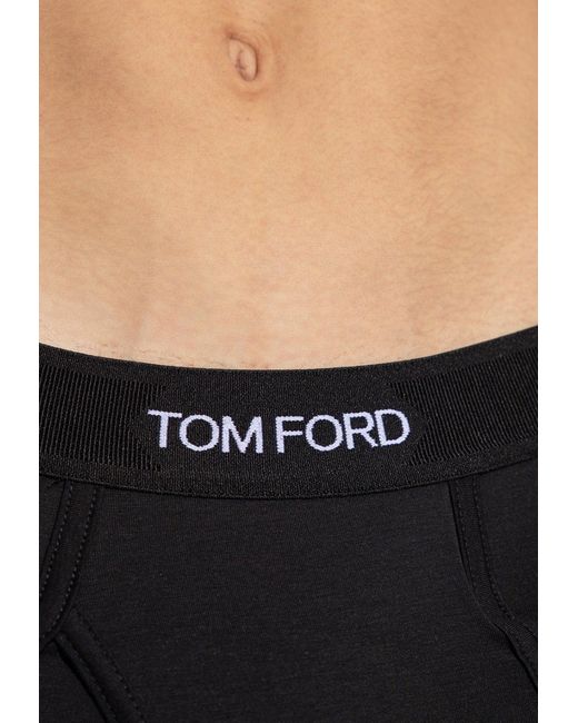 Tom Ford Black Logo Jacquard Briefs for men