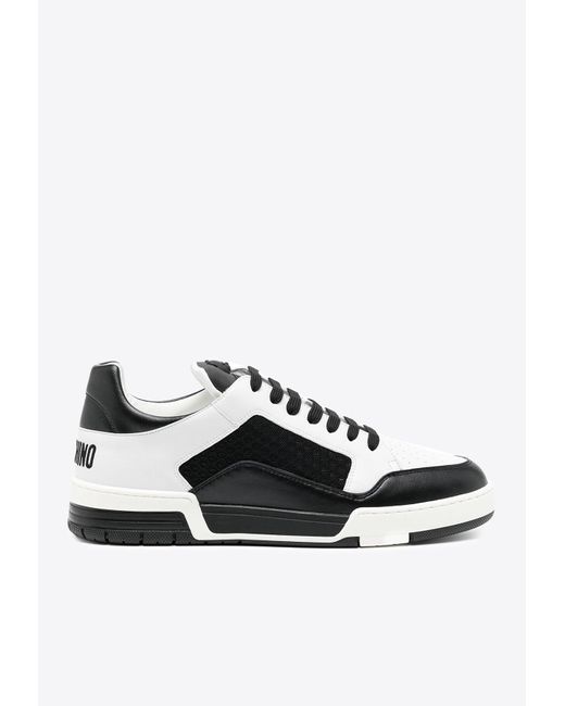 Moschino White Logo Low-Top Sneakers for men