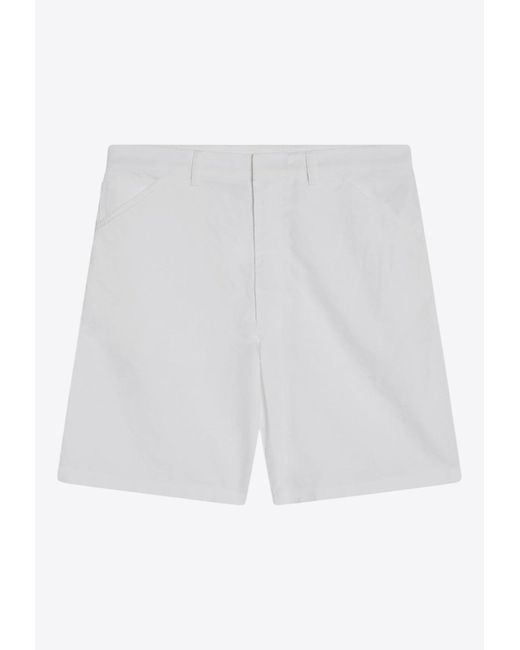 Prada White Triangle Logo Bermuda Shorts for men
