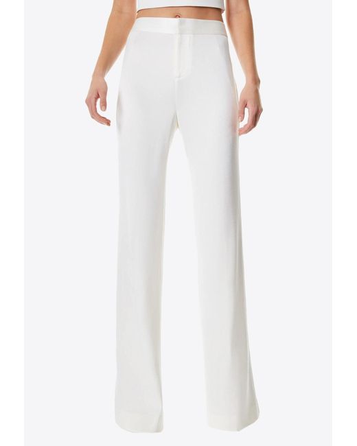 Alice + Olivia Deanna High-waist Bootcut Pants in White | Lyst