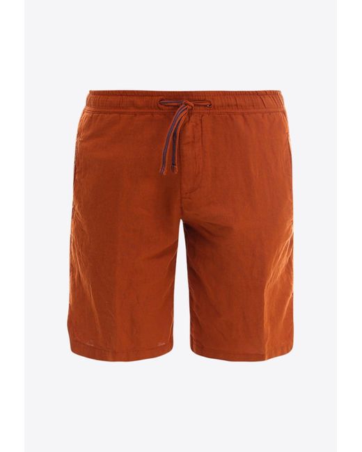 PERFECTION GDM Orange Casual Bermuda Shorts for men