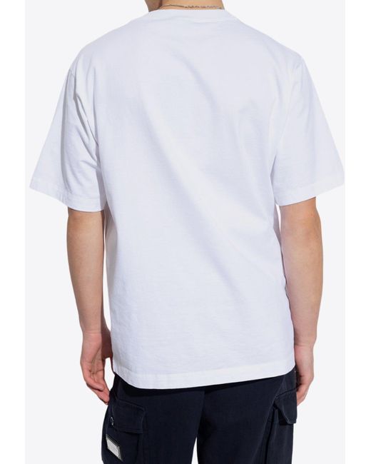 Dolce & Gabbana White Marina Print Crewneck T-Shirt for men