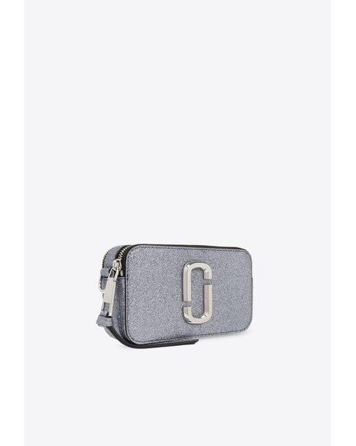 Marc Jacobs White The Snapshot Glittered Leather Camera Bag