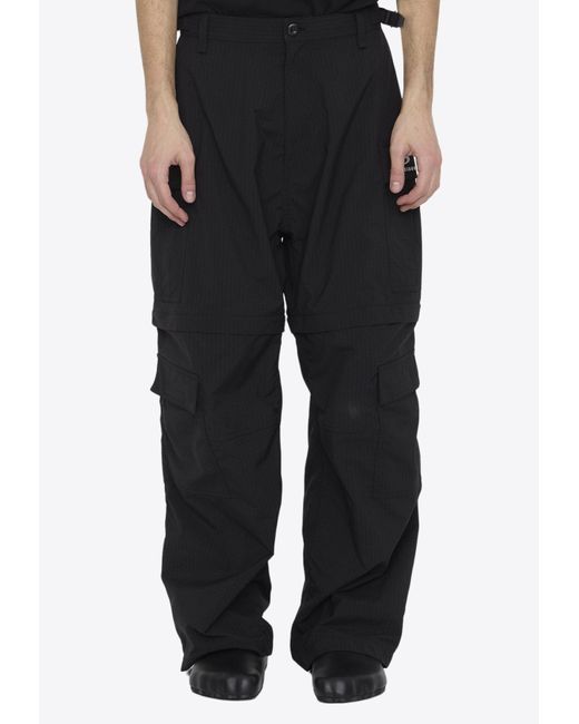 Balenciaga Black Straight-Leg Cargo Pants for men