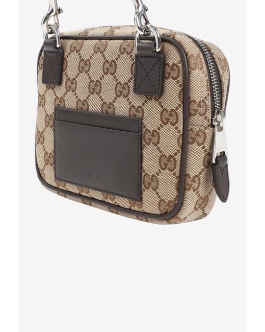Gucci White Mini Gg Canvas Shoulder Bag