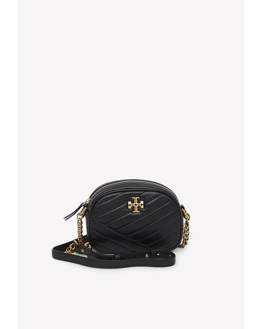 Tory Burch Mini Kira Chevron Shoulder Bag in Black Lyst UK