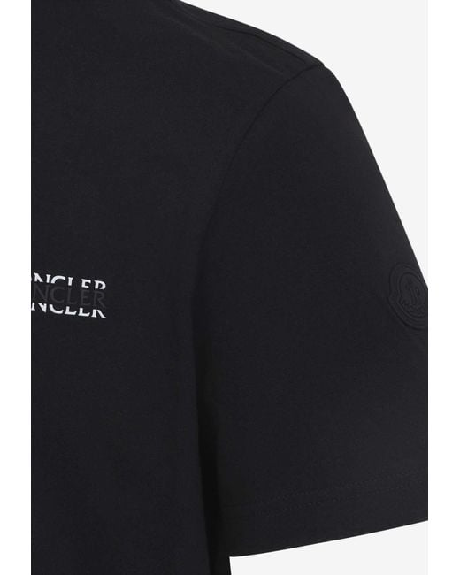 Moncler Black Logo-Printed Crewneck T-Shirt for men