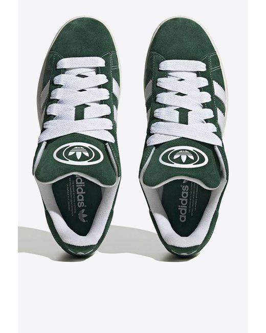 Adidas Originals Green Campus 00S Low-Top Suede Sneakers for men