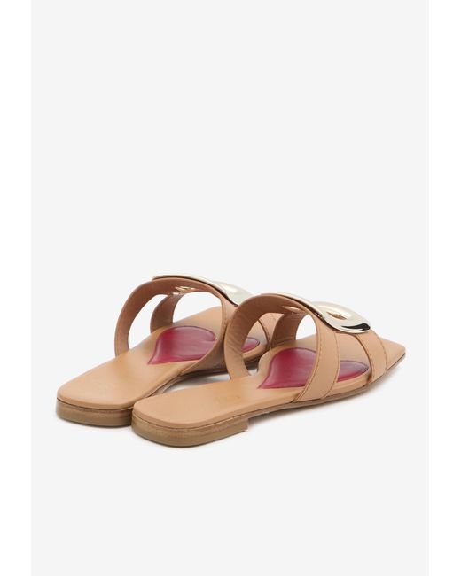 Roger Vivier White Viv' By The Sea Leather Flat Mules