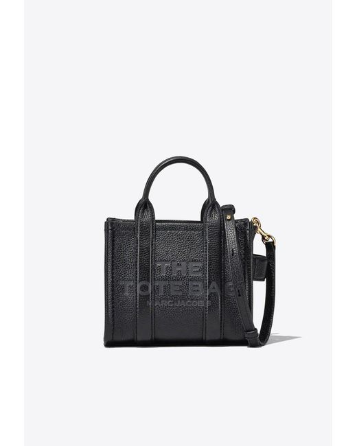Marc Jacobs Black The Logo Grained Leather Tote Bag