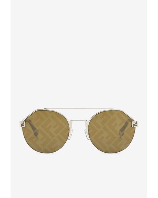 Fendi Natural Logo Lens Round Sunglasses