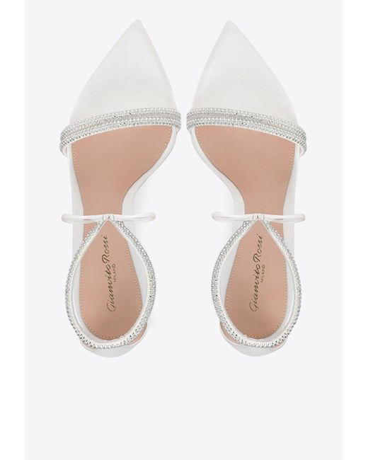 Gianvito Rossi White Montecarlo 105 Crystal-Embellished Sandals