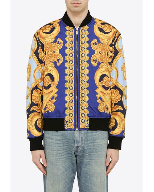Versace blue deals bomber jacket