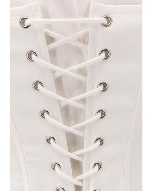 Balenciaga White Corseted Cropped Shirt
