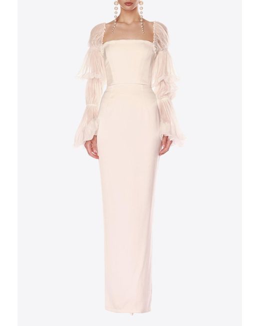 Bronx and Banco Florentina Long-Sleeved Gown in Pink | Lyst