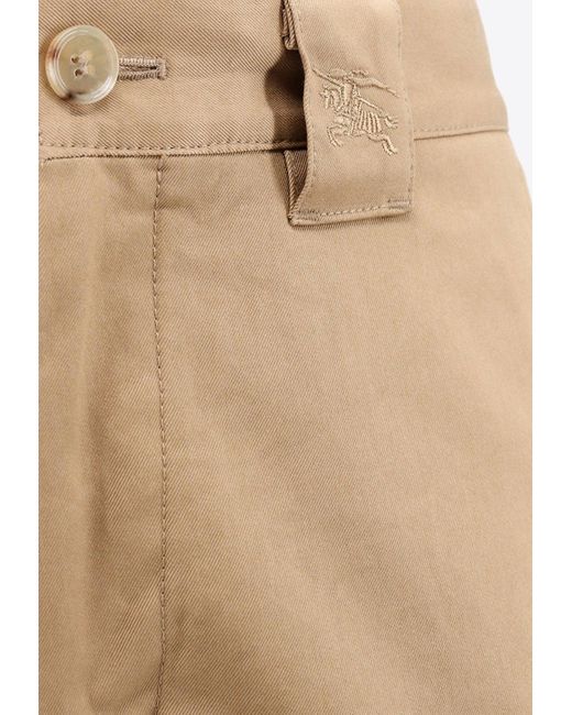 Burberry Natural Logo-Embroidered Cargo Pants for men