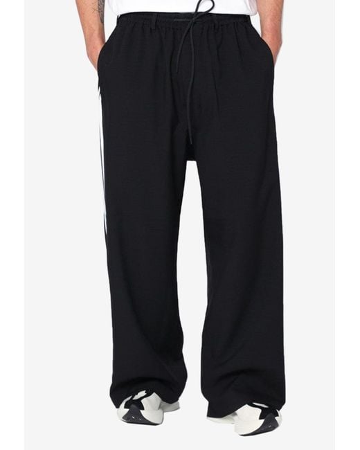 Y-3 Black Signature Stripes Track Pants for men