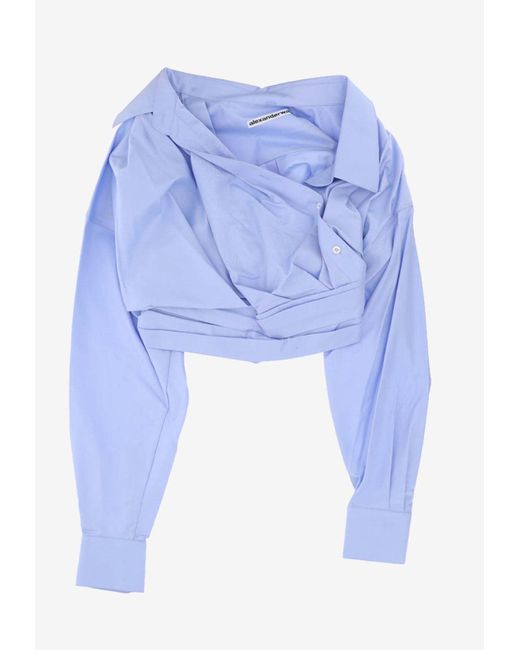 Alexander Wang Blue Asymmetrical Wrap Shirt